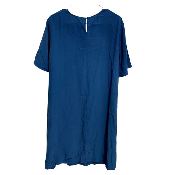 Eileen Fisher Tencel Viscose Crepe Shift Dress Midi Minimalist Old Money Size L - Picture 2 of 3